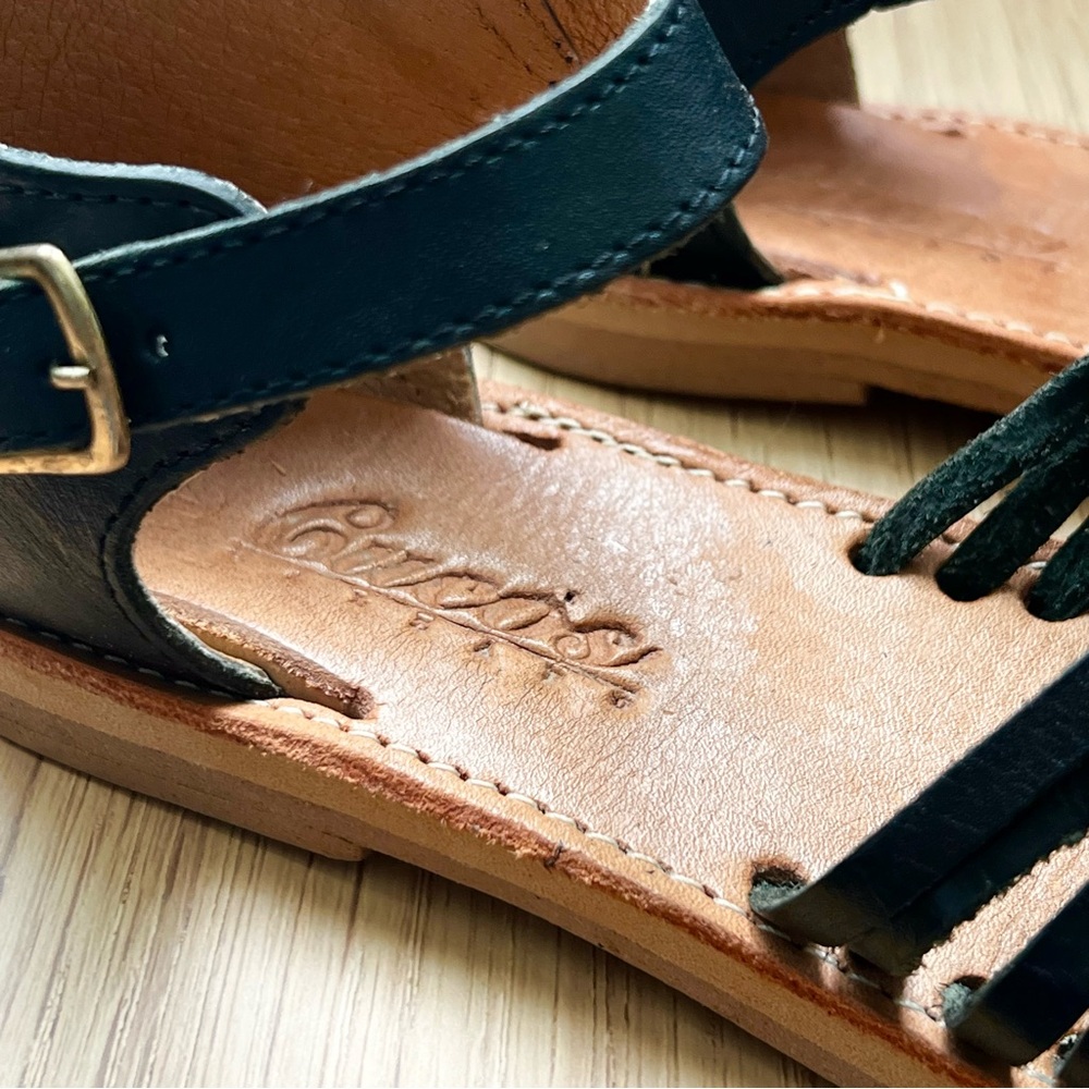 Leather Black Huarache Flats - Picture 8 of 8